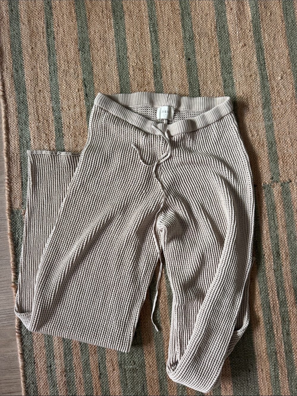 DISSH Cream Open-Knit Lounge Pants